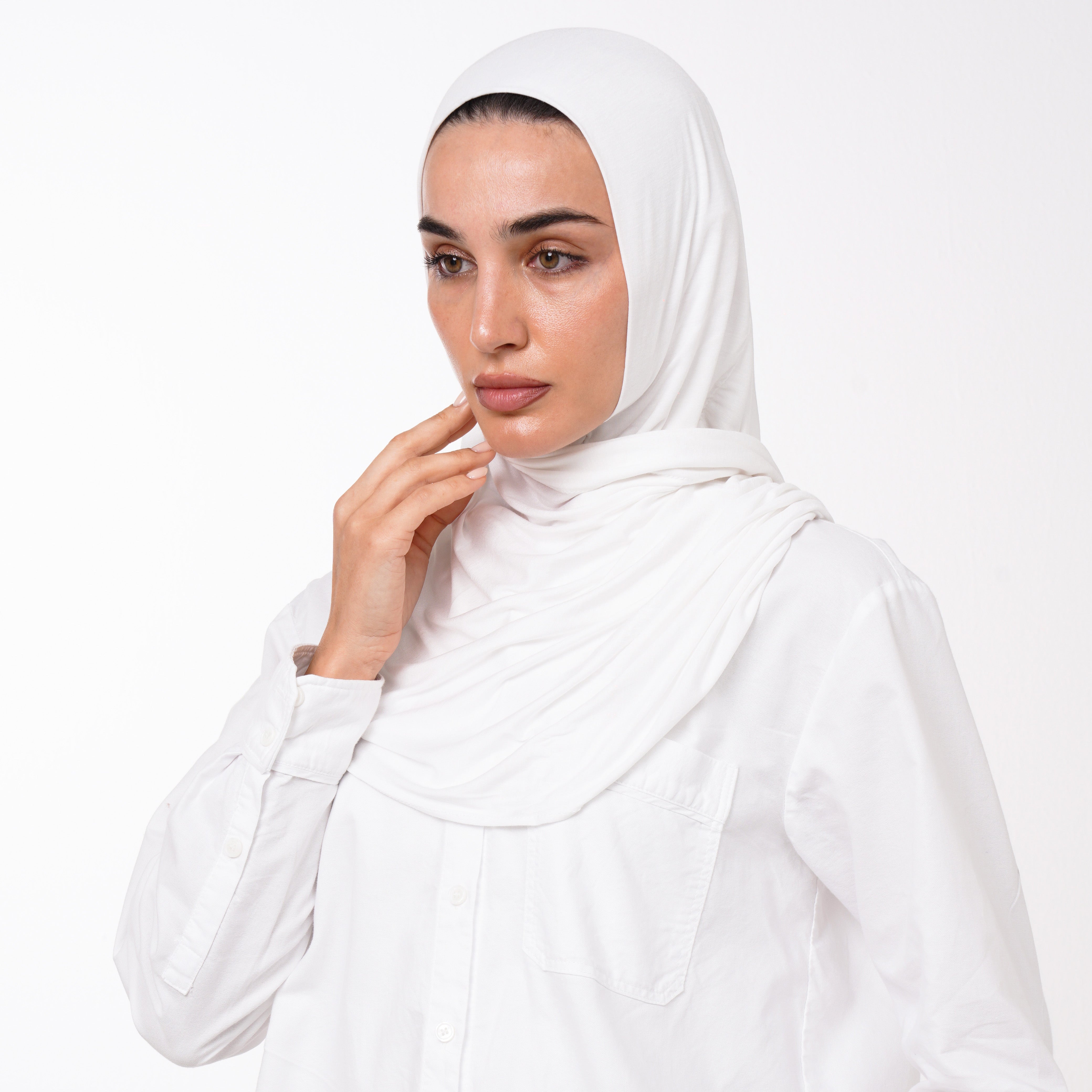 Double Stretch Chiffon Hijab - Off White