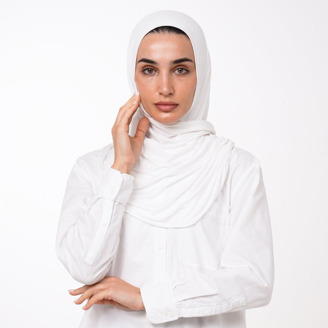Double Stretch Chiffon Hijab - Off White