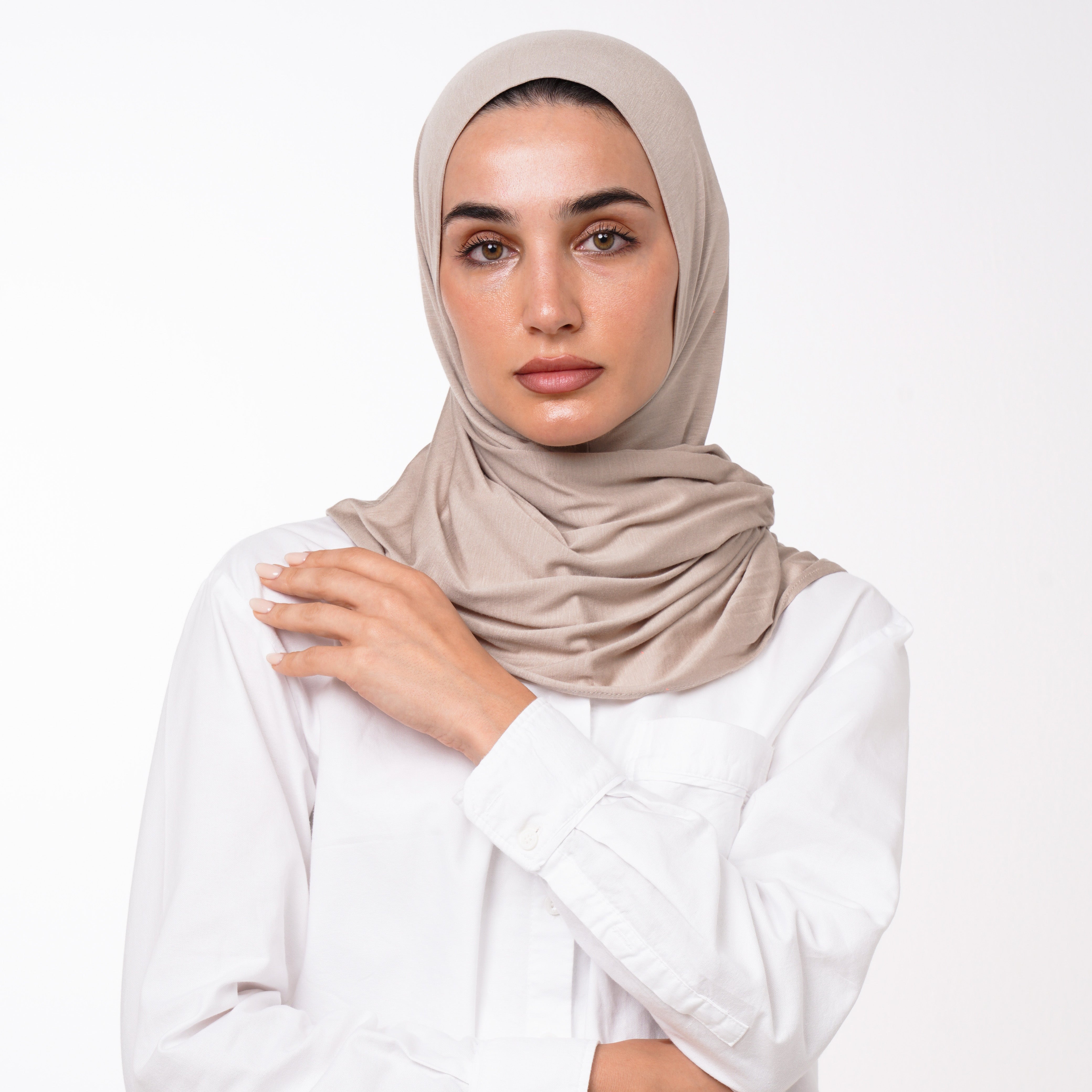 Double Stretch Chiffon Hijab - Beige