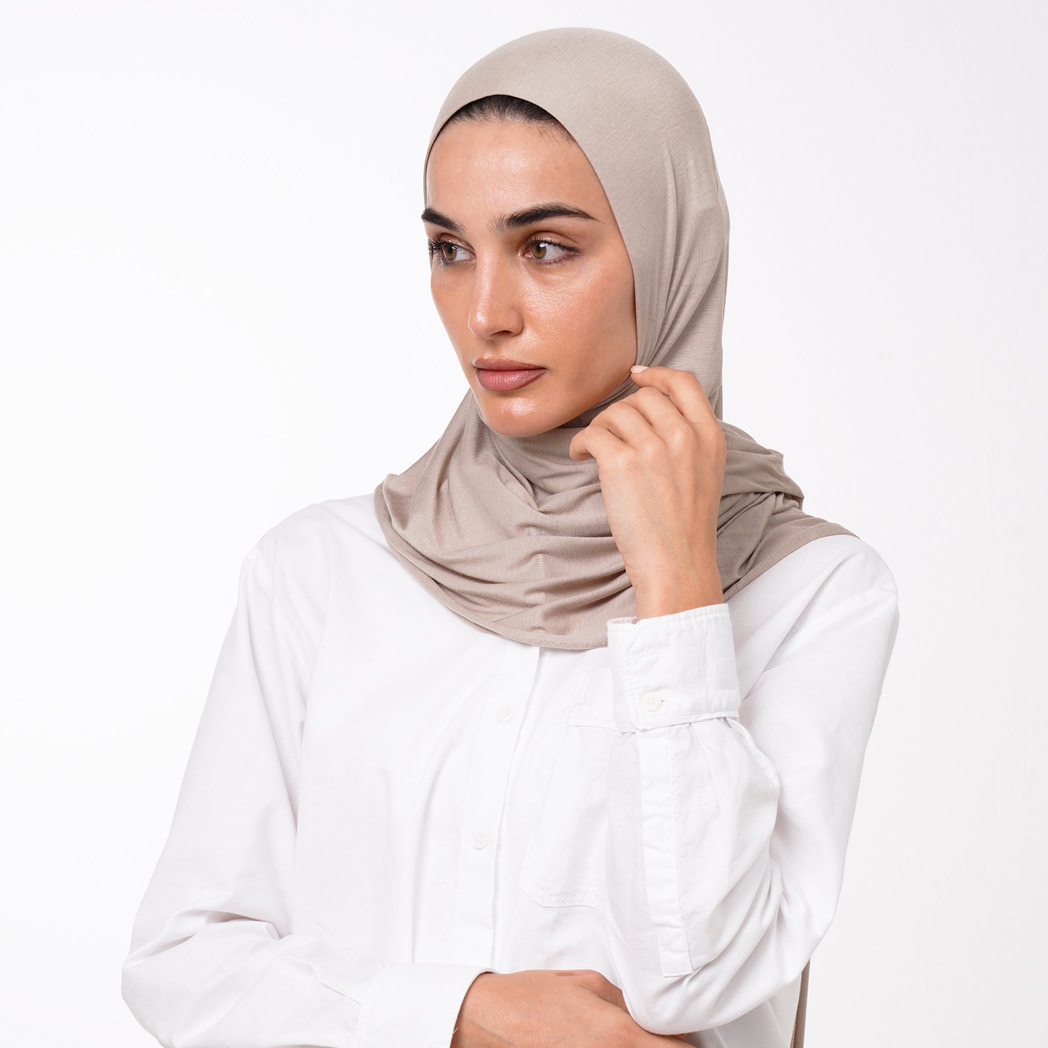 Double Stretch Chiffon Hijab - Beige