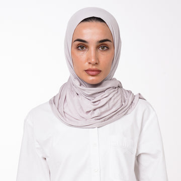 Cotton Malmal Folded Hijab - Dusty Lilac Grey