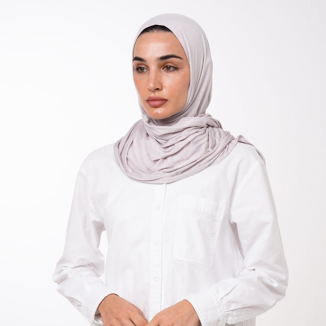 Cotton Malmal Folded Hijab - Dusty Lilac Grey