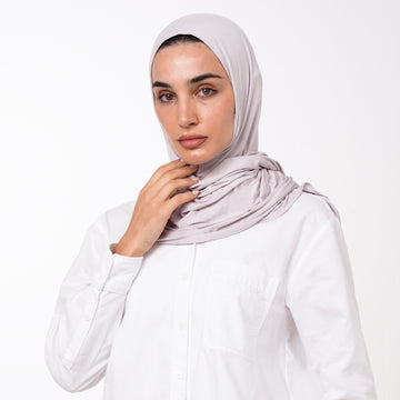 Double Stretch Chiffon Hijab - Light Gray