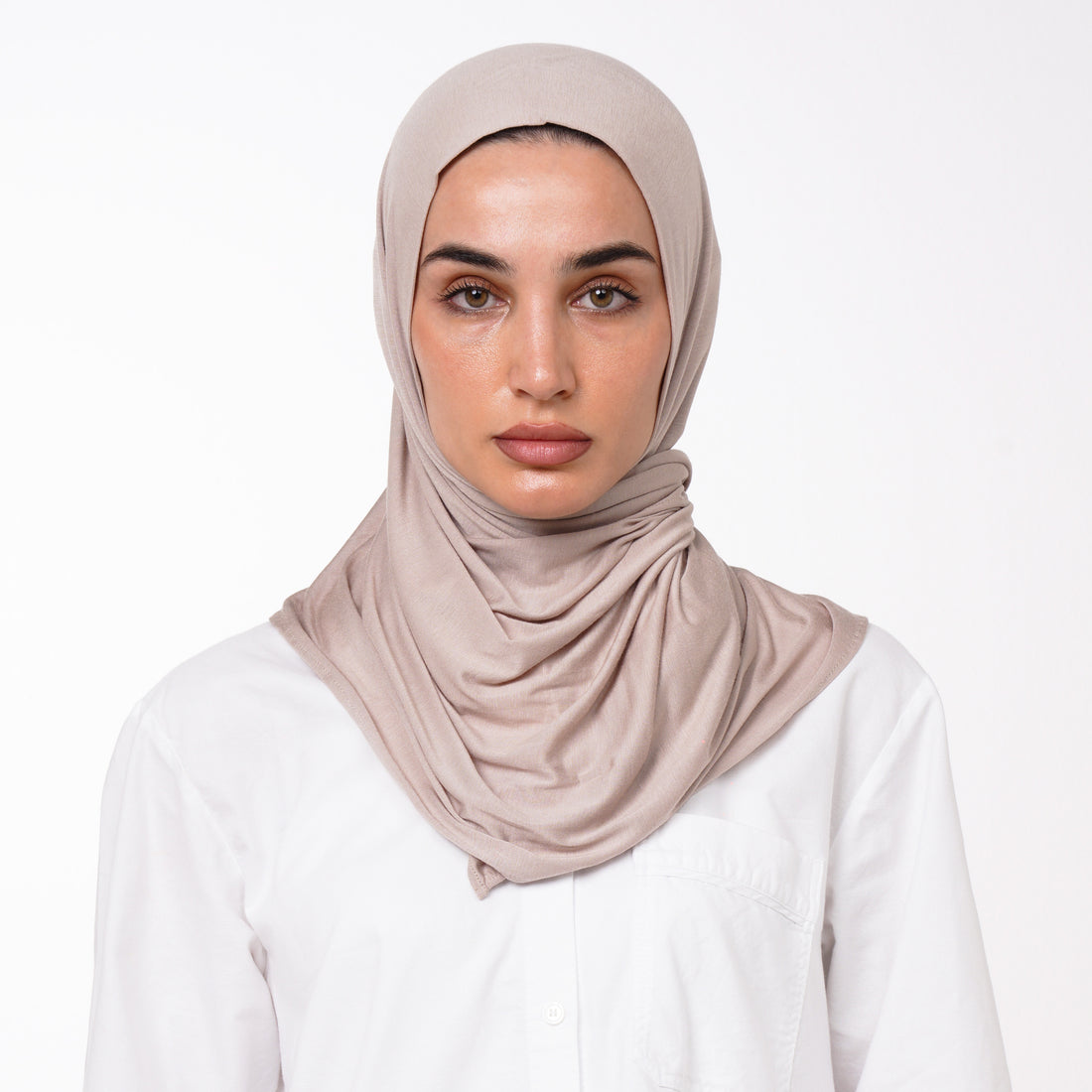 Cotton Malmal Folded Hijab - Muted Rose Taupe