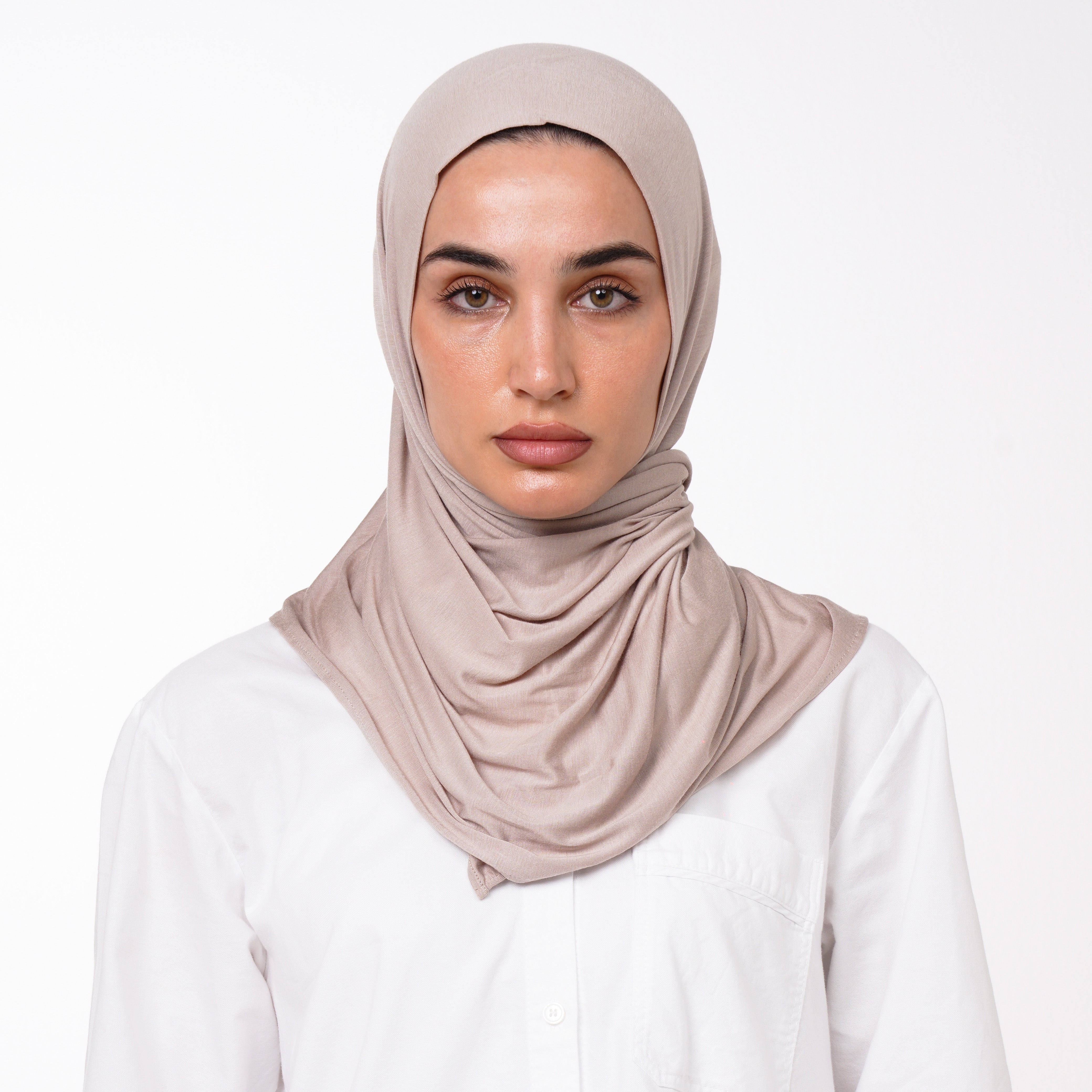 Cotton Malmal Folded Hijab - Muted Rose Taupe