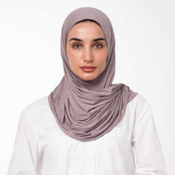Cotton Malmal Folded Hijab - Dusty Mauve Taupe
