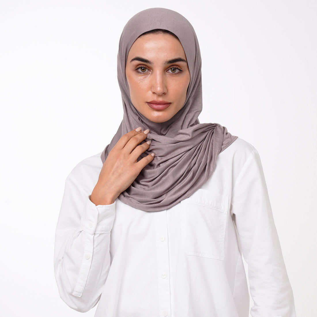 Double Stretch Chiffon Hijab - Mauve Taupe