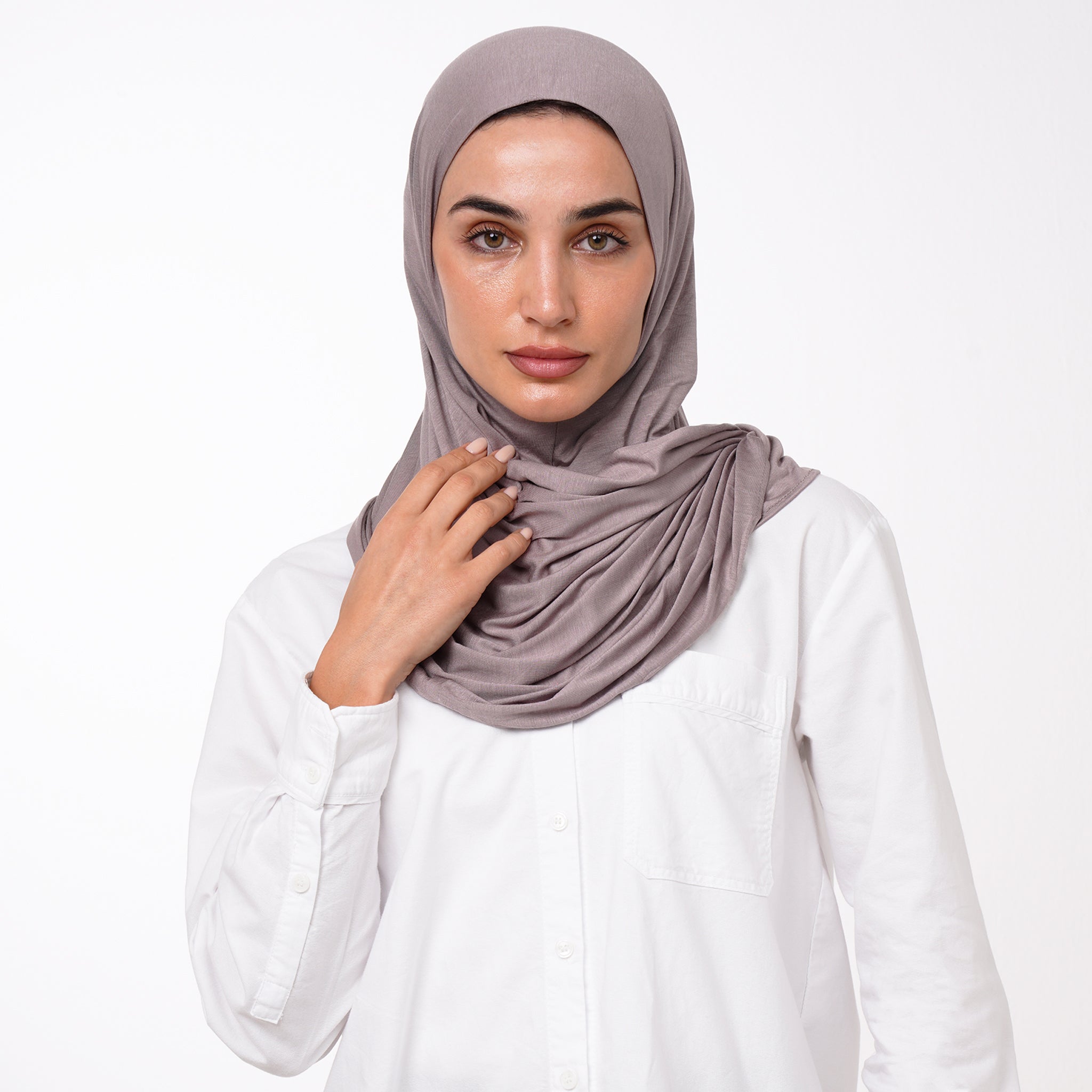 Double Stretch Chiffon Hijab - Mauve Taupe