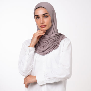 Double Stretch Chiffon Hijab - Mauve Taupe
