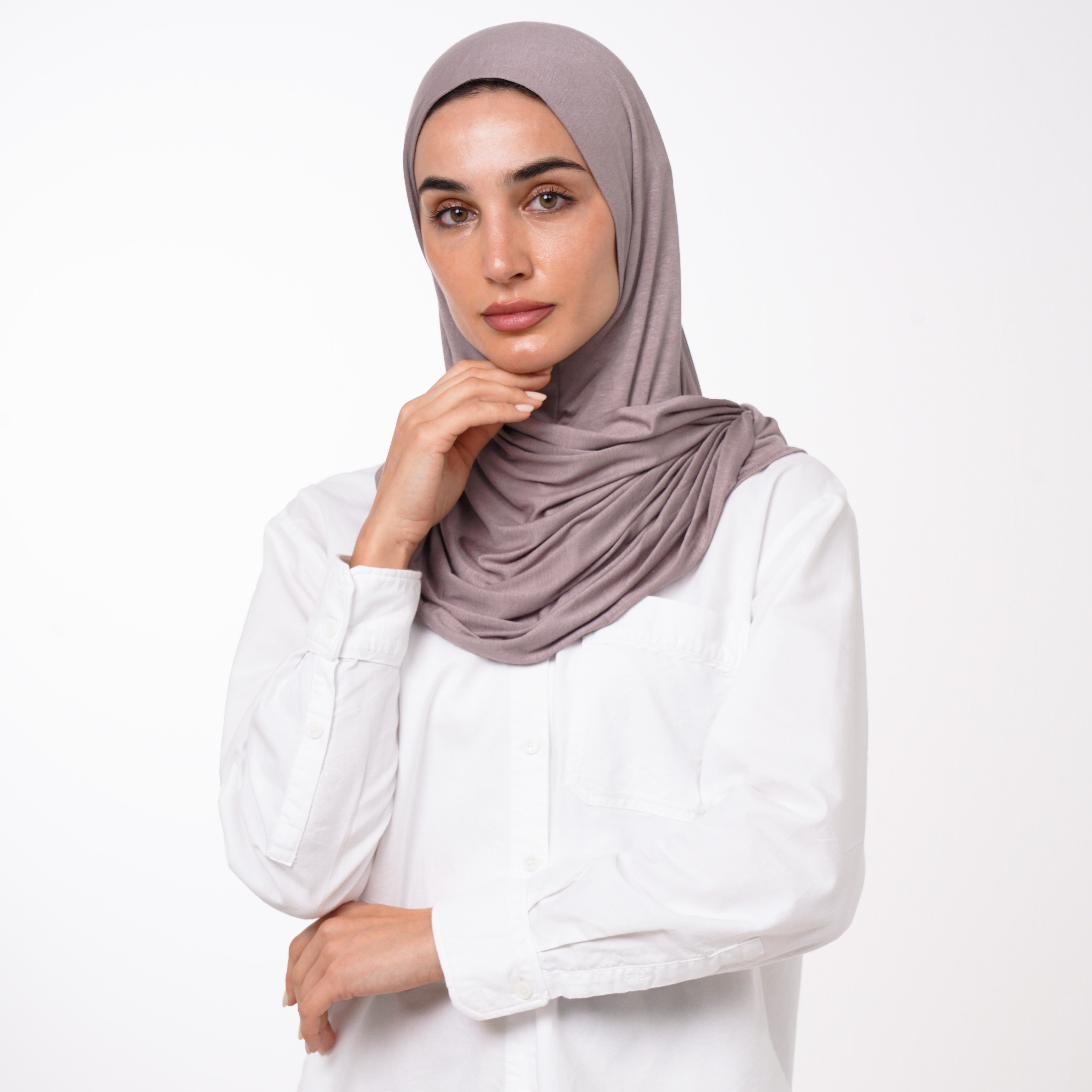 Double Stretch Chiffon Hijab - Mauve Taupe
