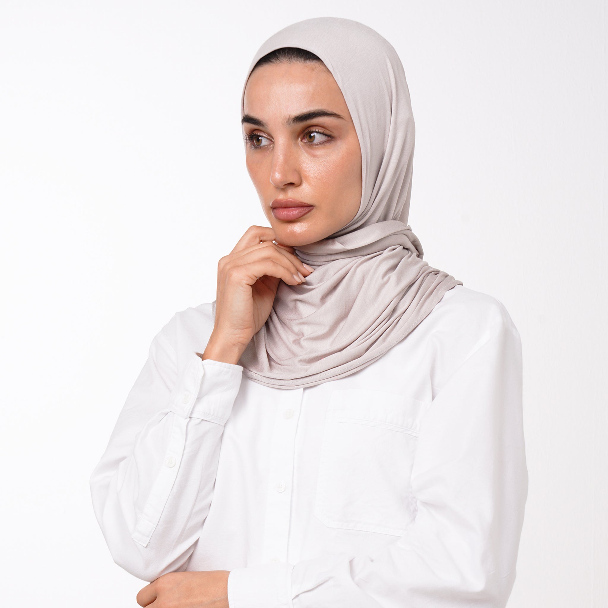 Double Stretch Chiffon Hijab - Soft Taupe