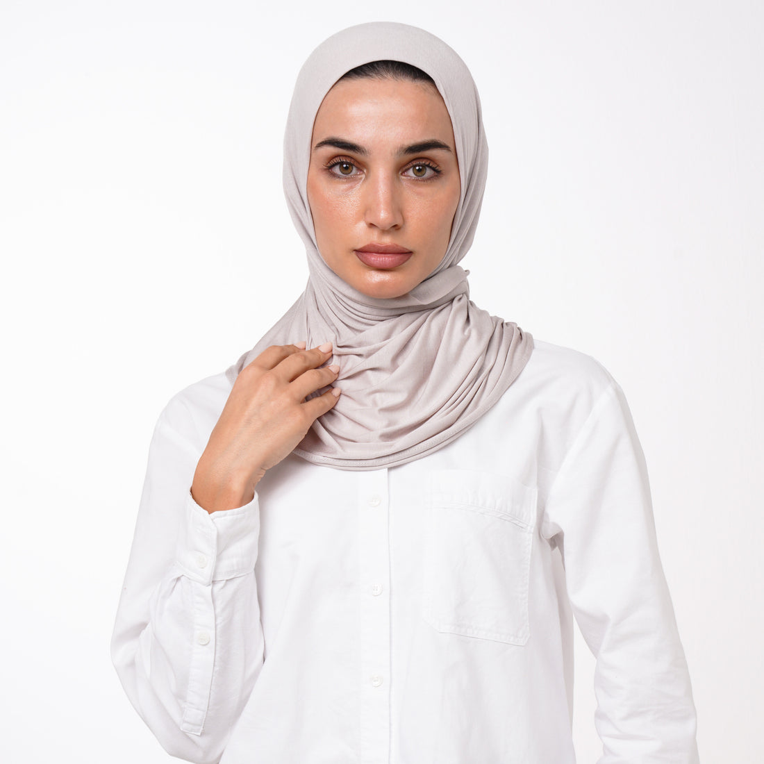 Double Stretch Chiffon Hijab - Soft Taupe