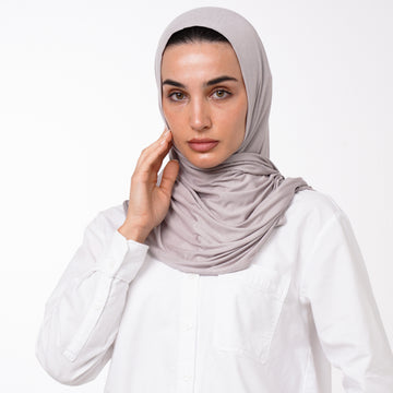 Cotton Malmal Folded Hijab - Taupe