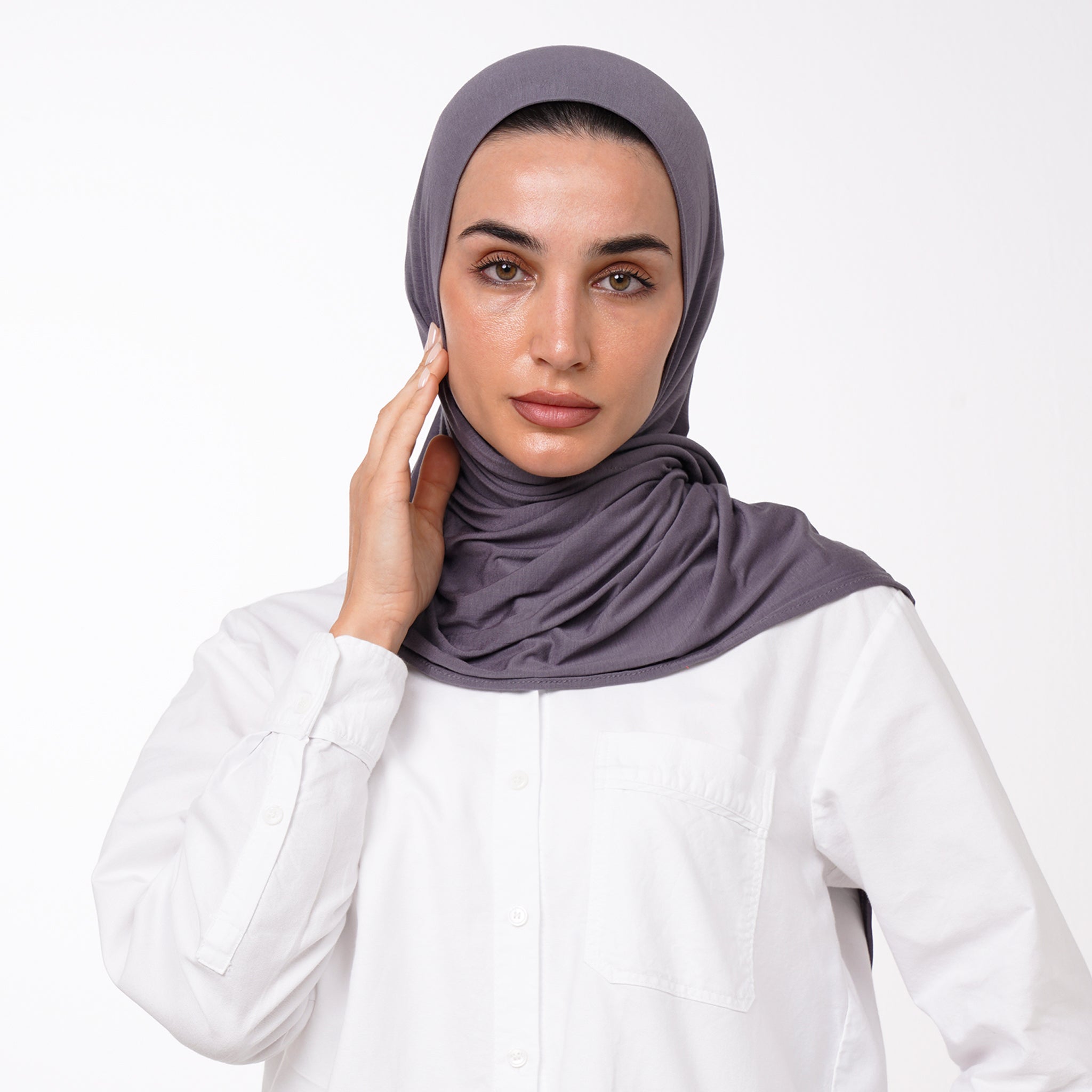 Double Stretch Chiffon Hijab - Charcoal Gray