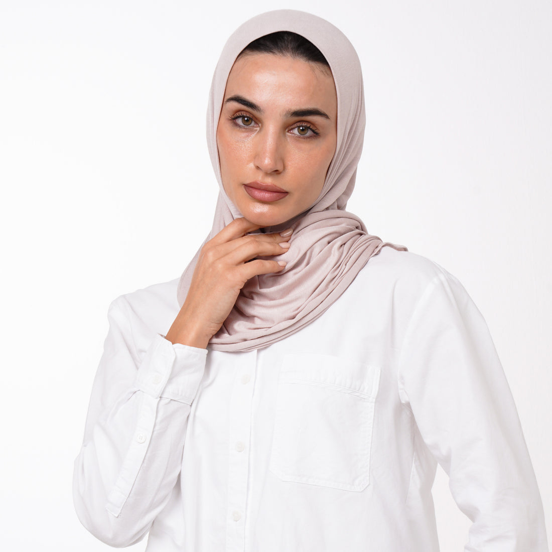 Double Stretch Chiffon Hijab - Blush Beige