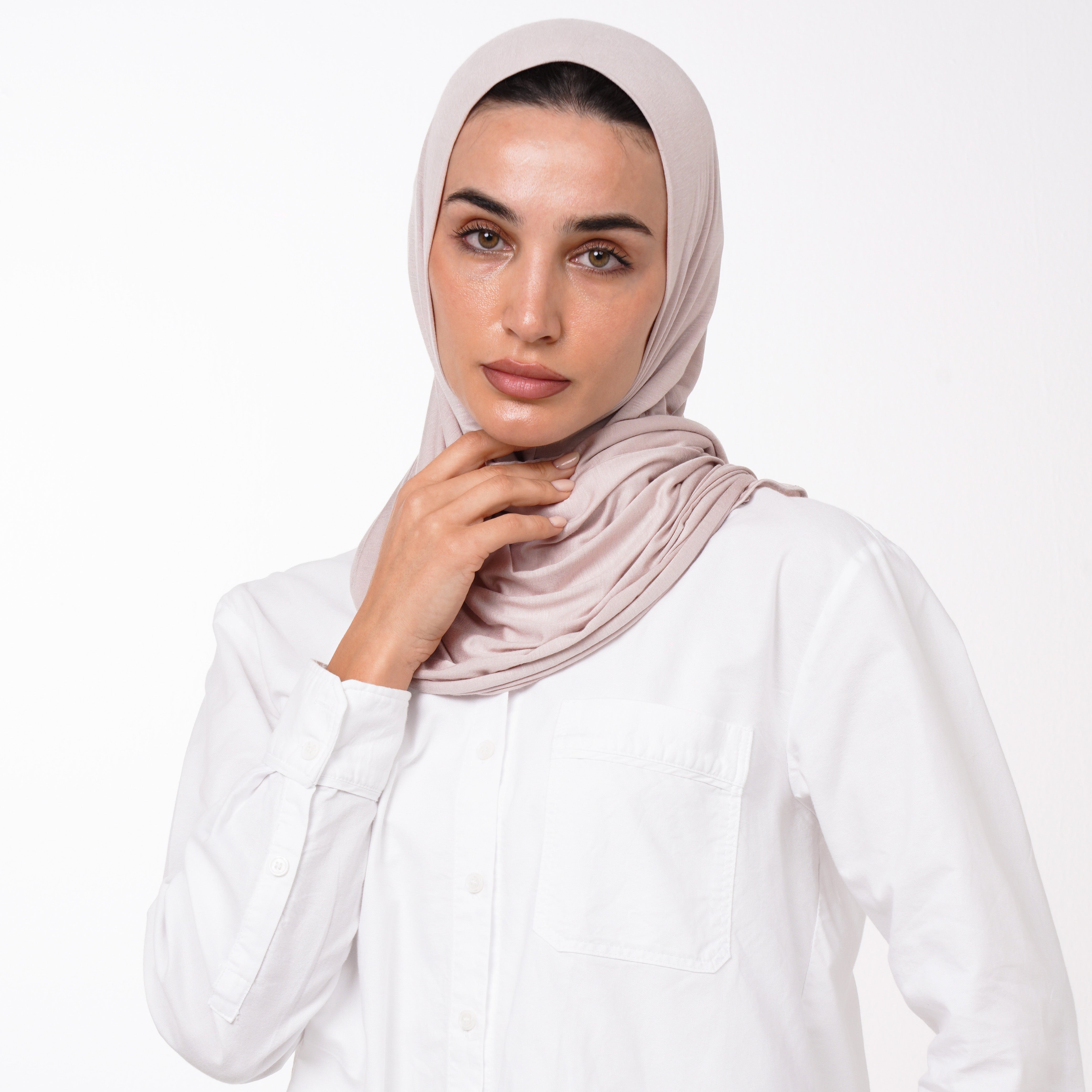 Cotton Malmal Folded Hijab - Blush Pink