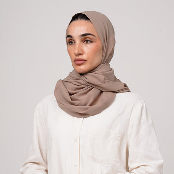 Premium Chiffon Hijab -Warm Taupe