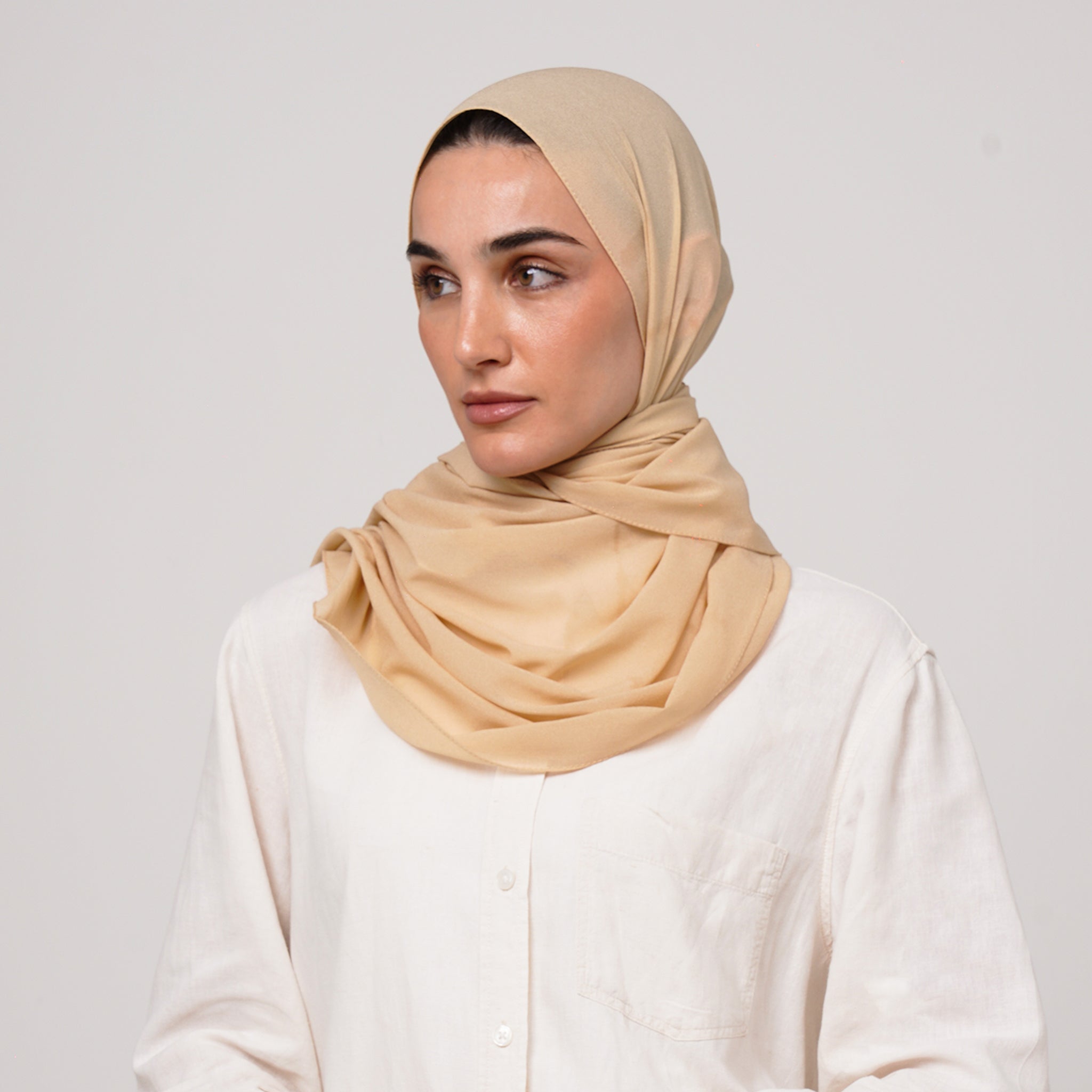 Premium Chiffon Hijab -Sand