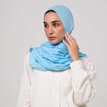 Premium Chiffon Hijab -Baby Blue