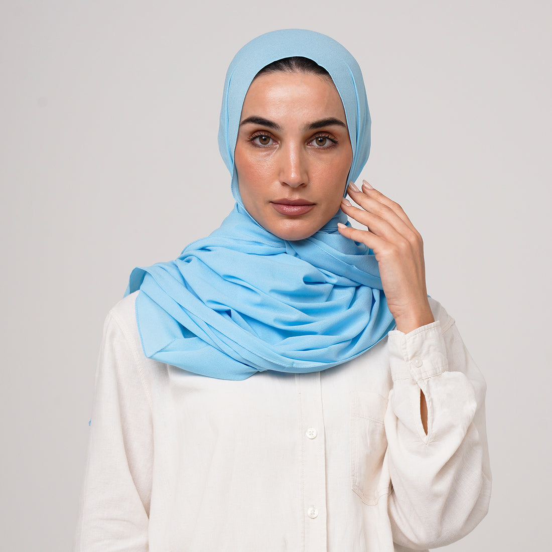 Premium Chiffon Hijab -Baby Blue