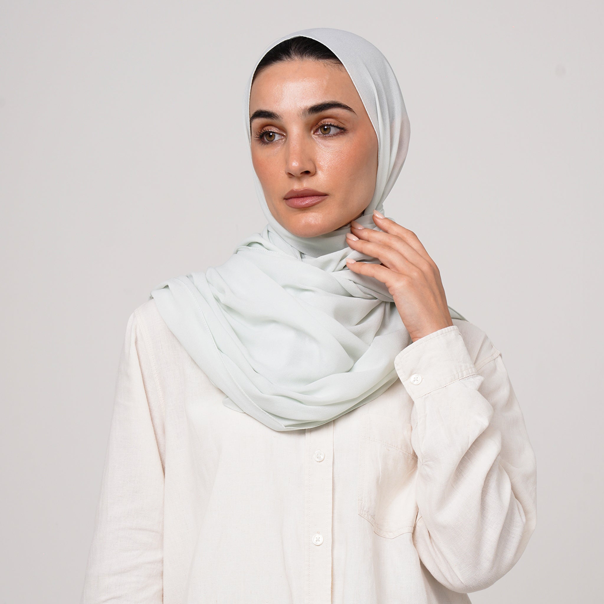 Premium Chiffon Hijab -Mint Green