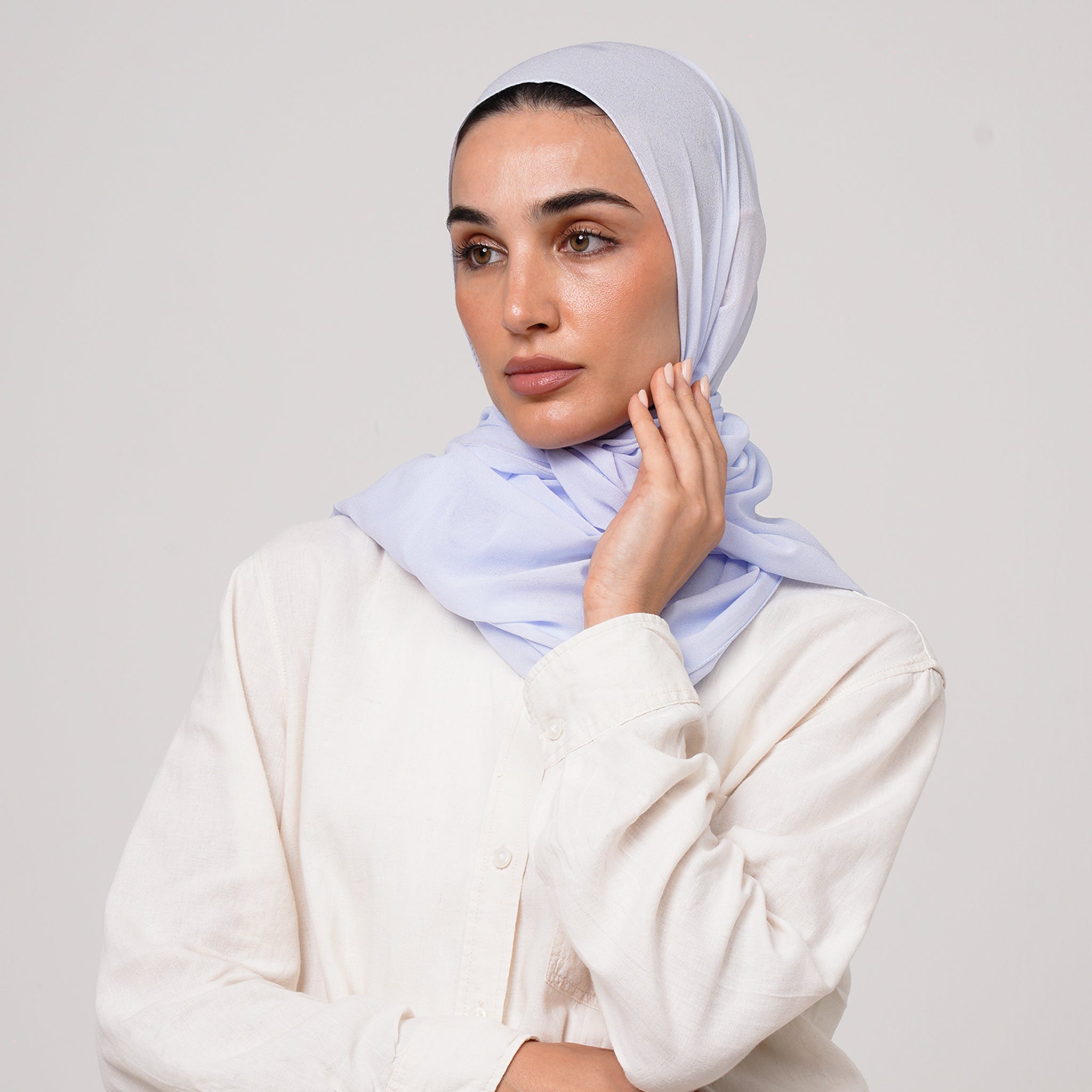 Premium Chiffon Hijab -Lavender Blue