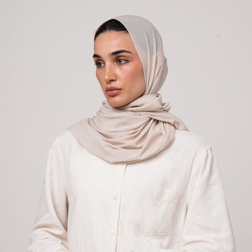 Double Stretch Chiffon Hijab - Soft Almond