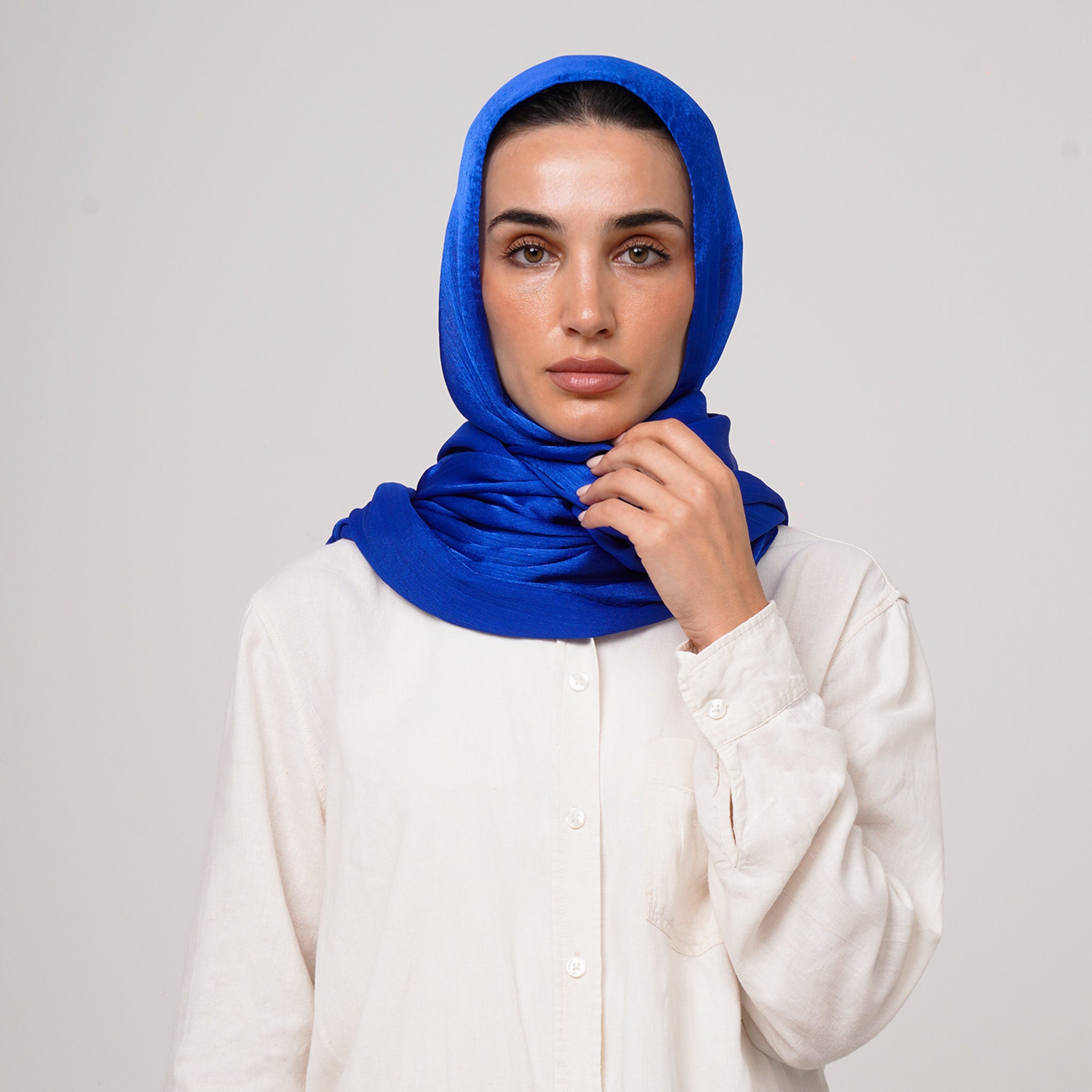 Shiny Satin Hijab - Royal Blue