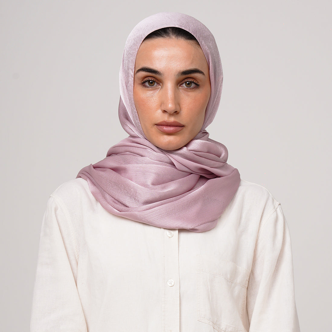 Shiny Satin Hijab - Dusty Rose