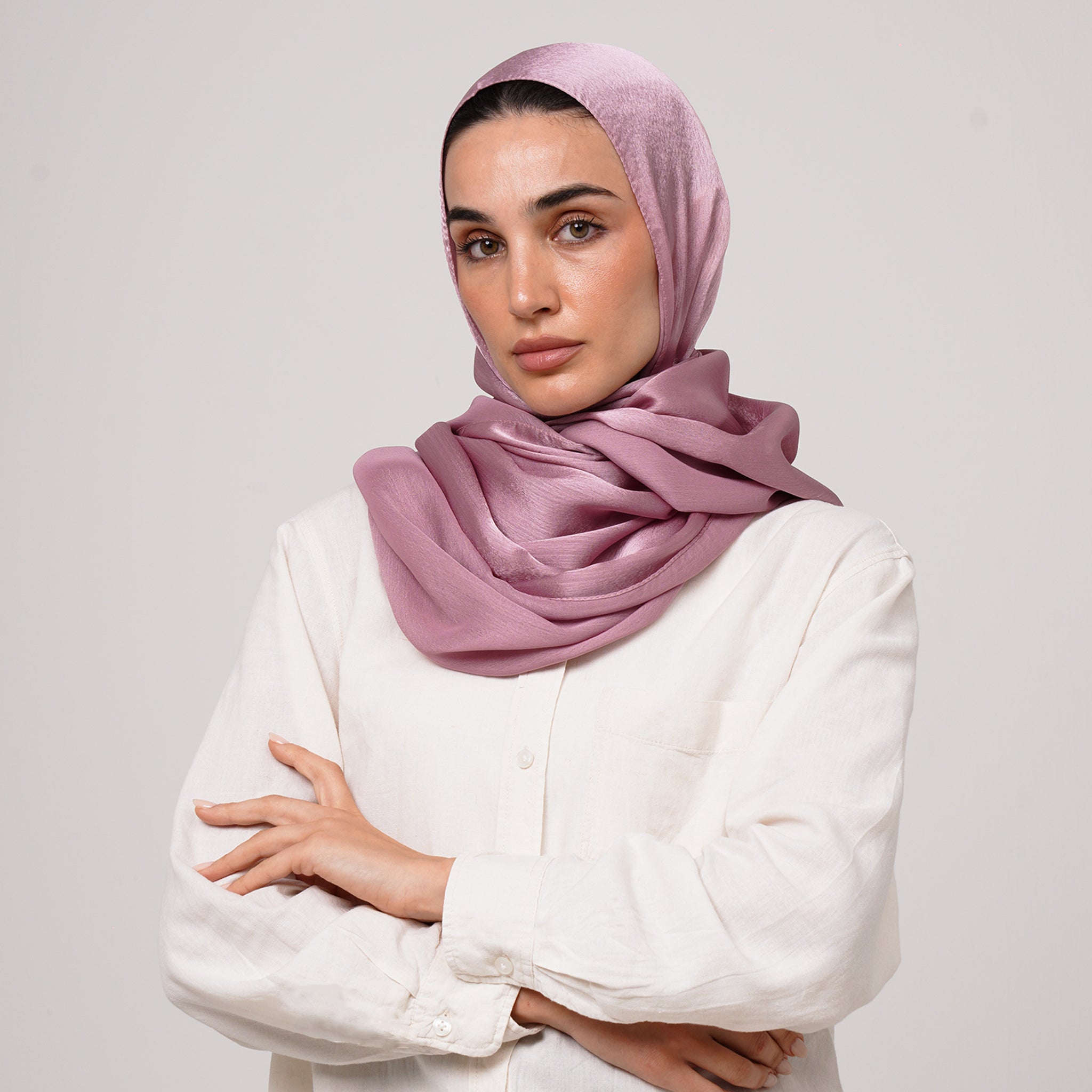 Shiny Satin Hijab - Rose Pink