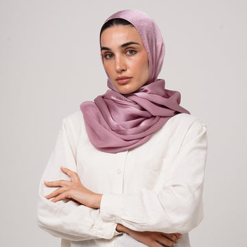 Shiny Satin Hijab - Rose Pink