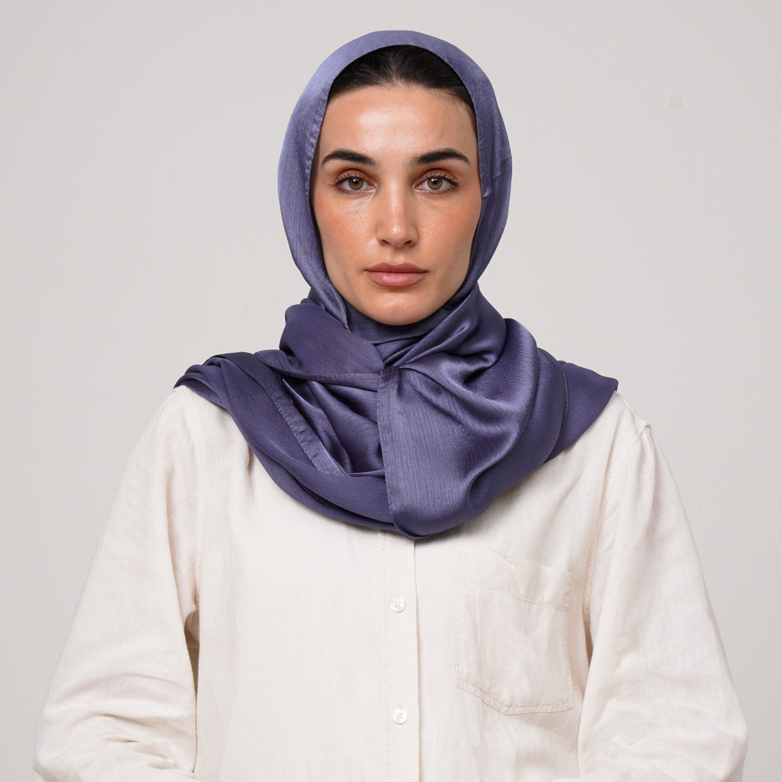 Shiny Satin Hijab - Muted Purple