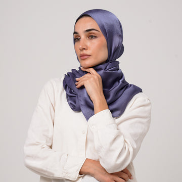 Shiny Satin Hijab - Muted Purple