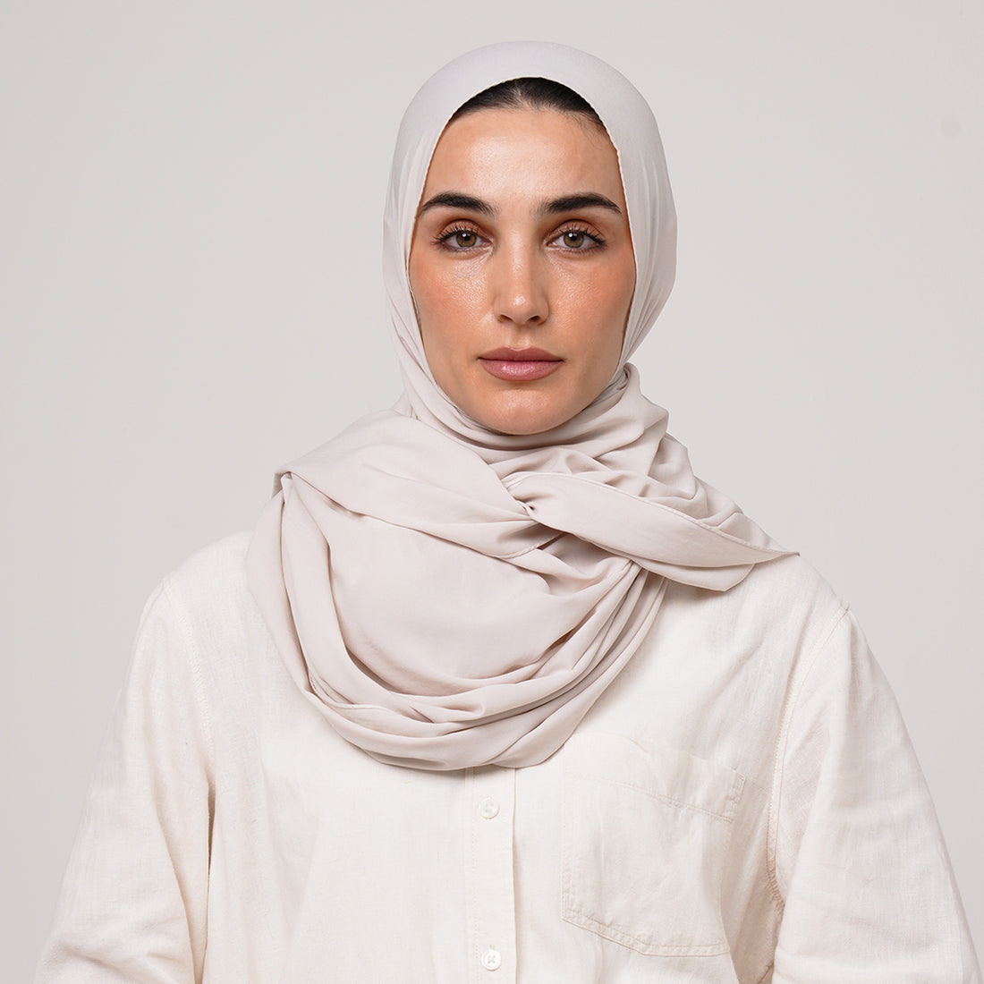 Soft Cotton lycra Hijab - Ivory Beige