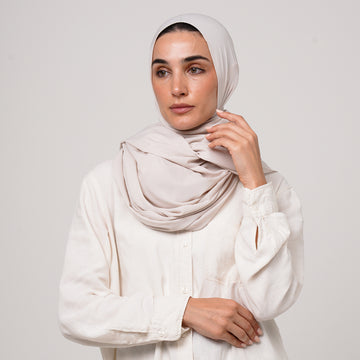 Soft Cotton lycra Hijab - Ivory Beige