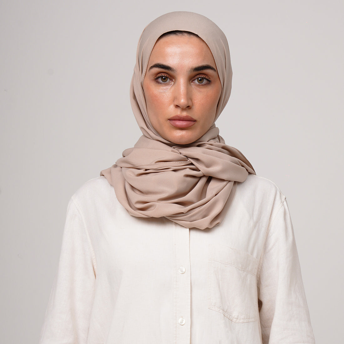 Soft Cotton lycra Hijab - Light Taupe