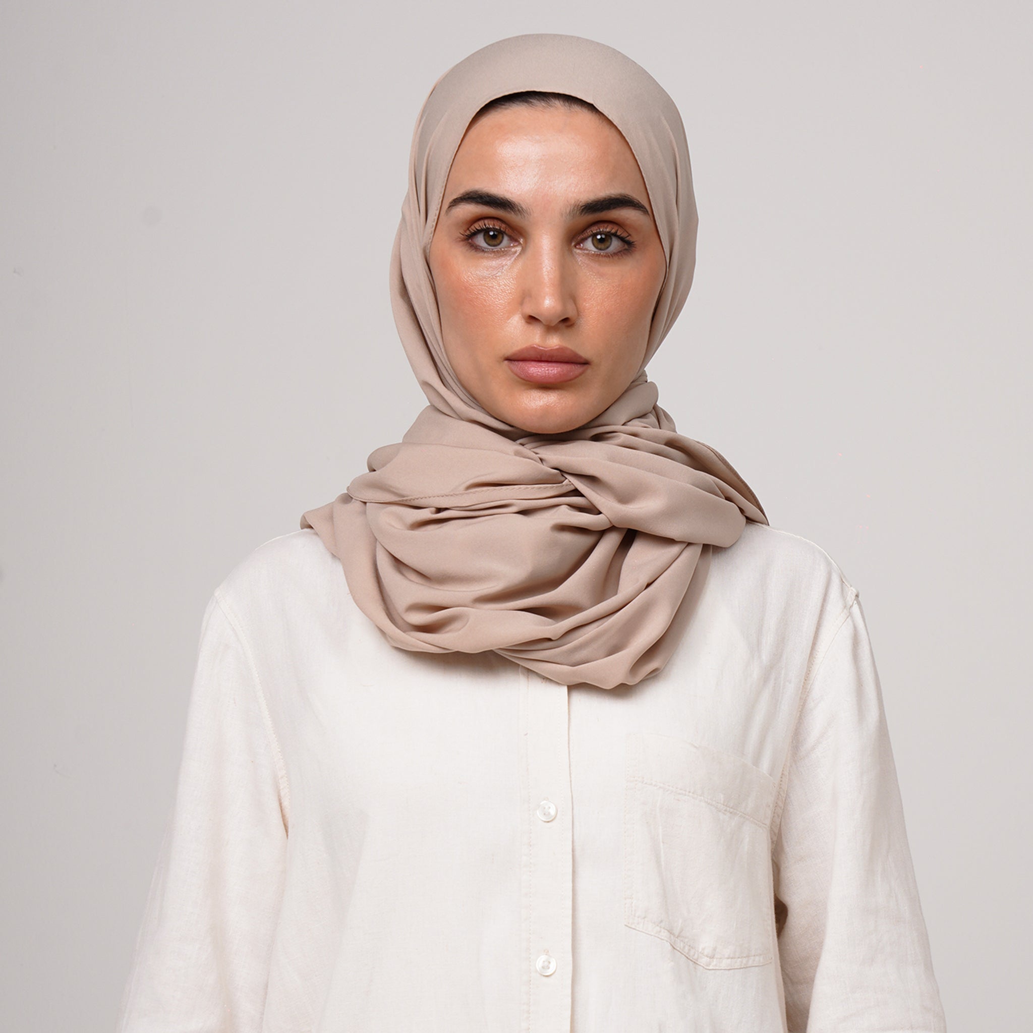 Soft Cotton lycra Hijab - Light Taupe