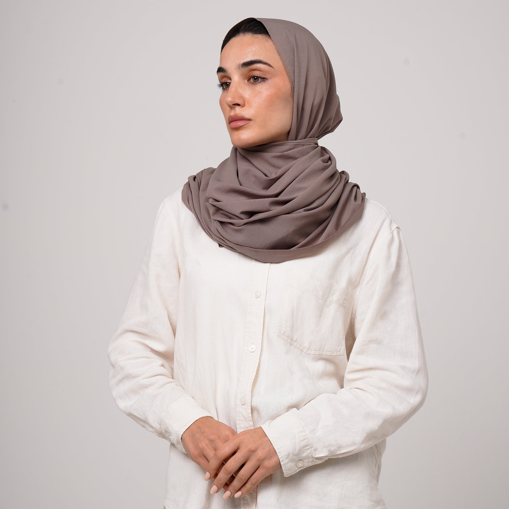 Soft Cotton lycra Hijab - Mocha Brown