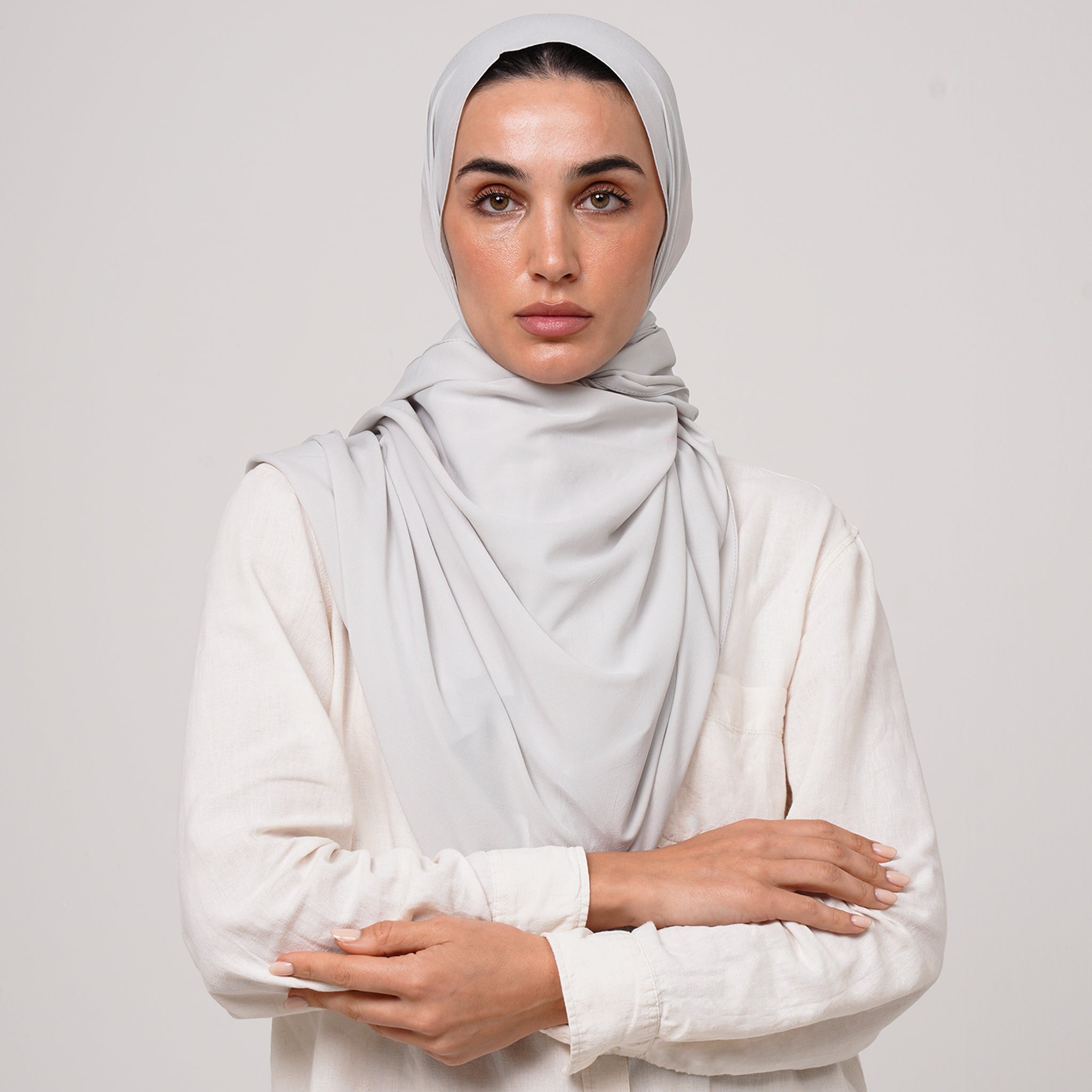 Soft Cotton lycra Hijab - Light Gray