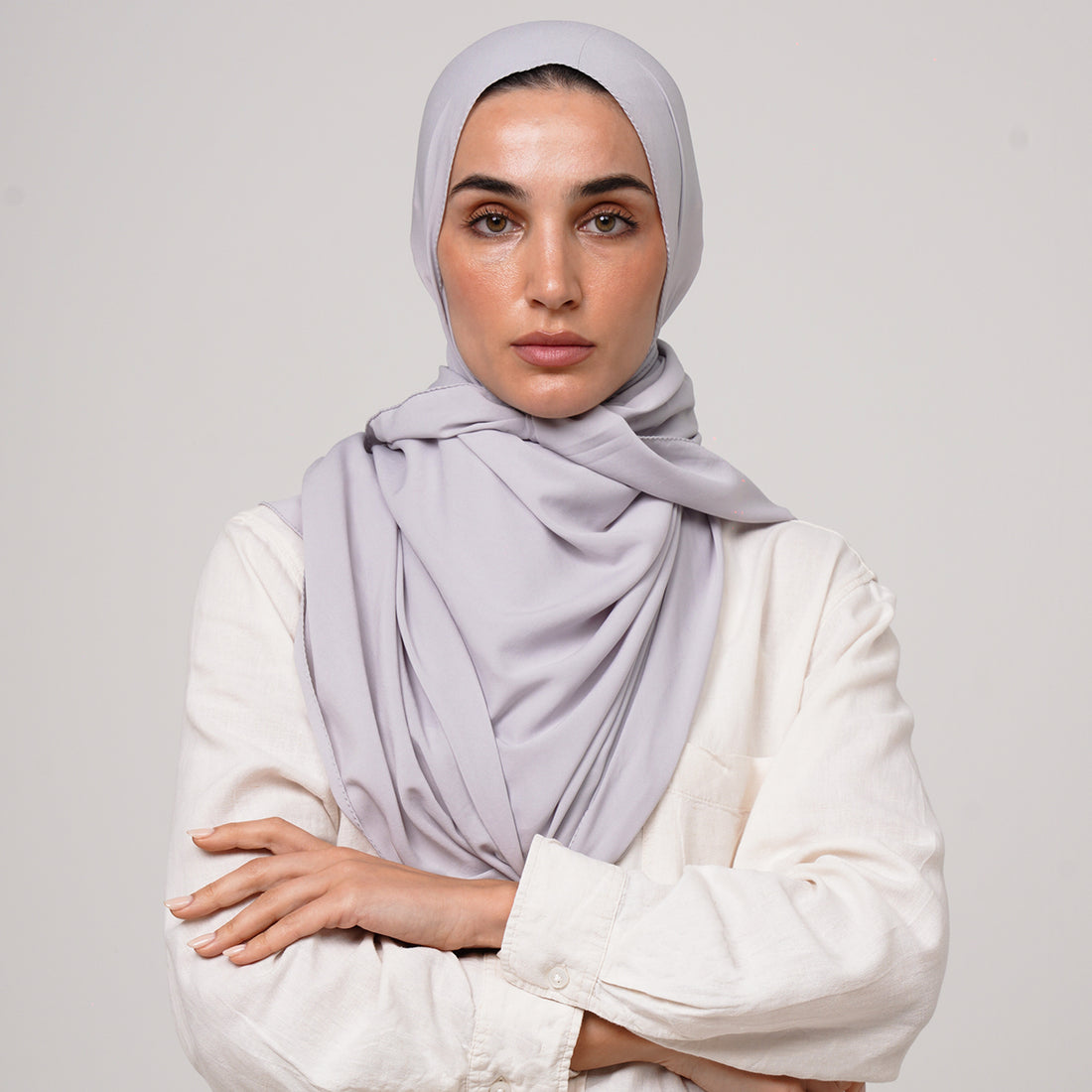 Soft Cotton lycra Hijab - Soft Gray