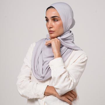Soft Cotton lycra Hijab - Soft Gray
