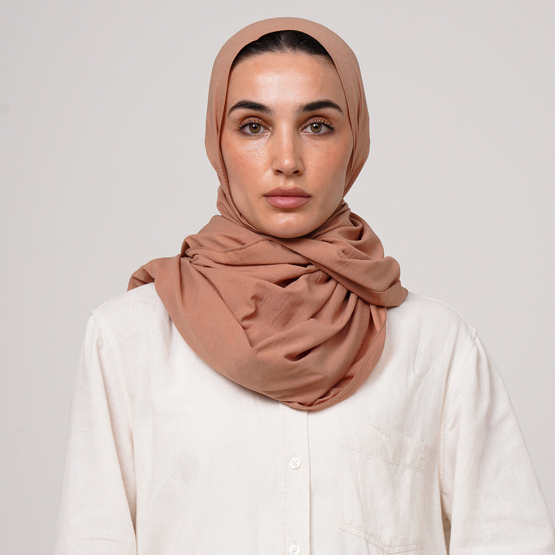 Soft Cotton lycra Hijab - Warm Caramel