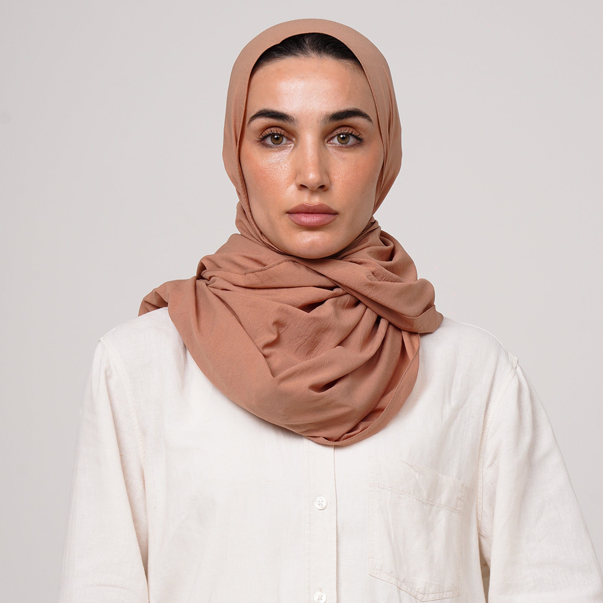 Soft Cotton lycra Hijab - Warm Caramel