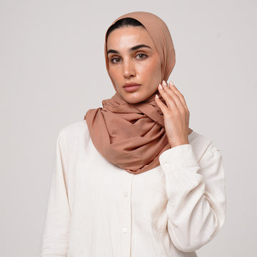 Soft Cotton lycra Hijab - Warm Caramel