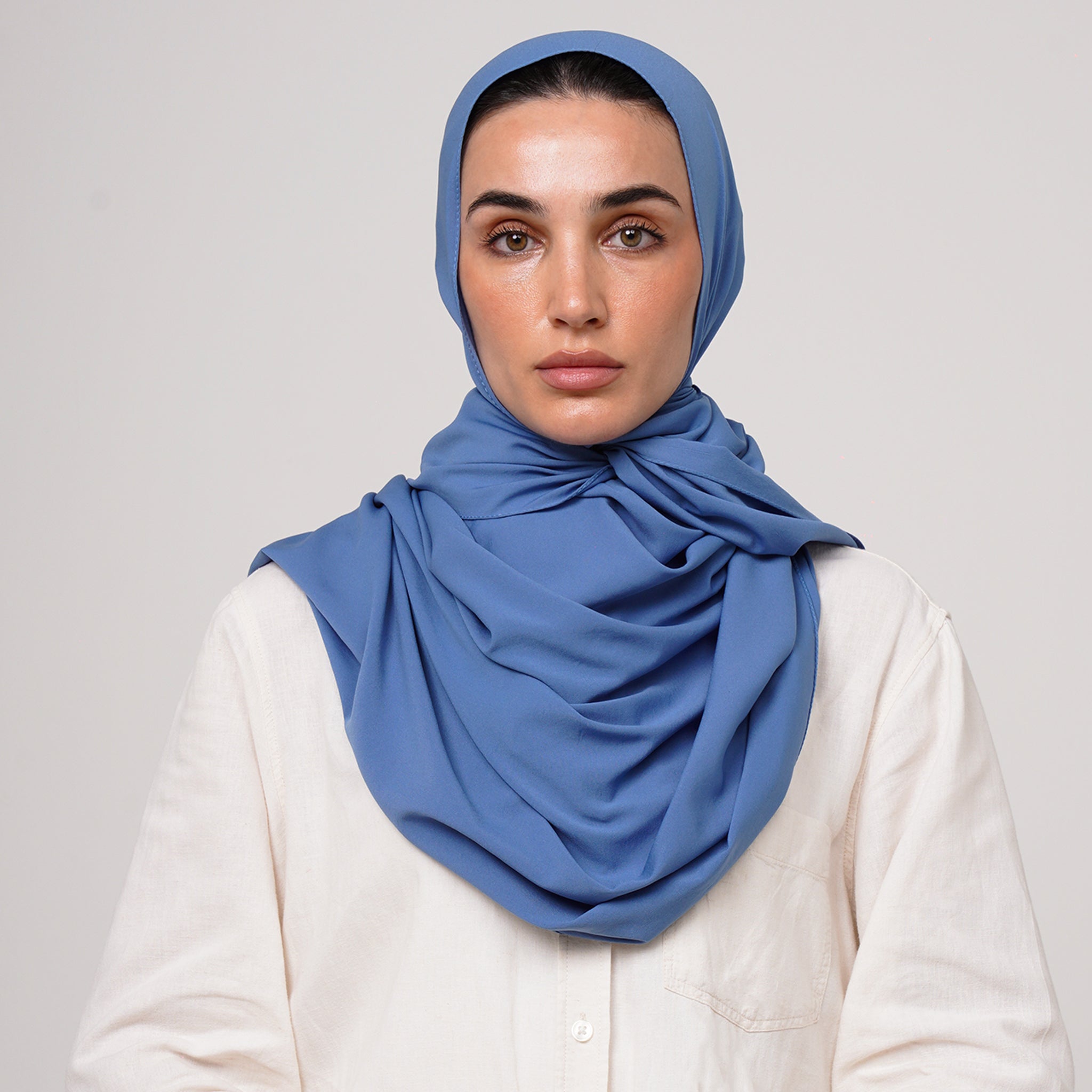 Soft Cotton lycra Hijab - Steel Blue