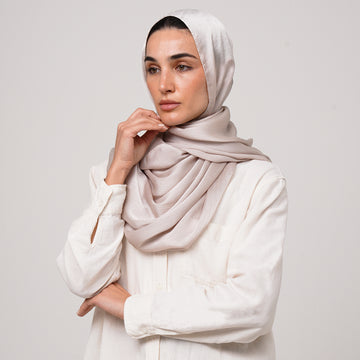 Shiny Satin Hijab - Light Beige