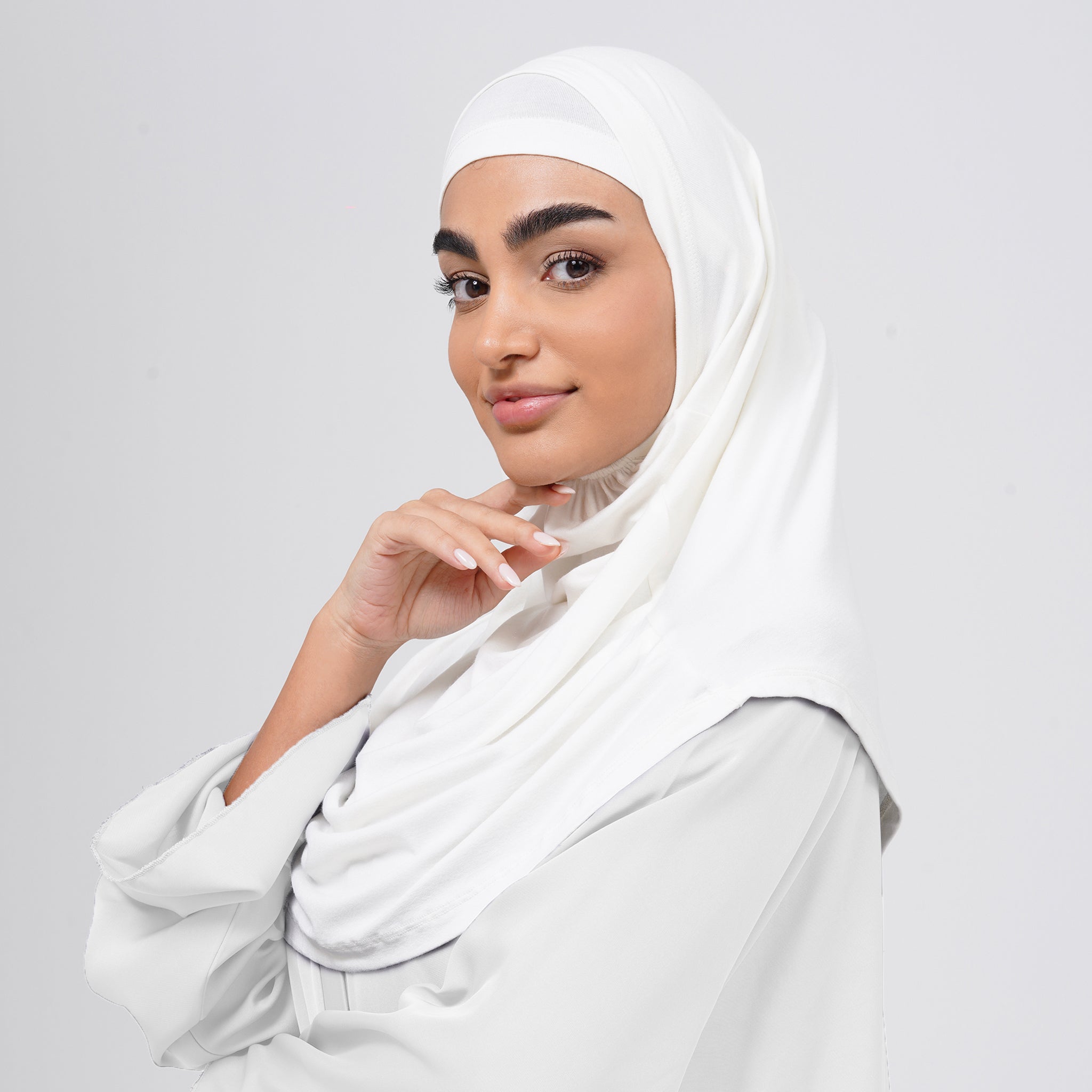 Elena Hijab 2 pieces - White