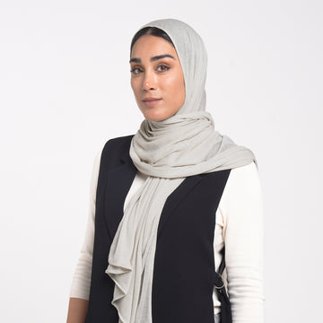 Turkish Cotton Hijab - Muted Sage Grayc