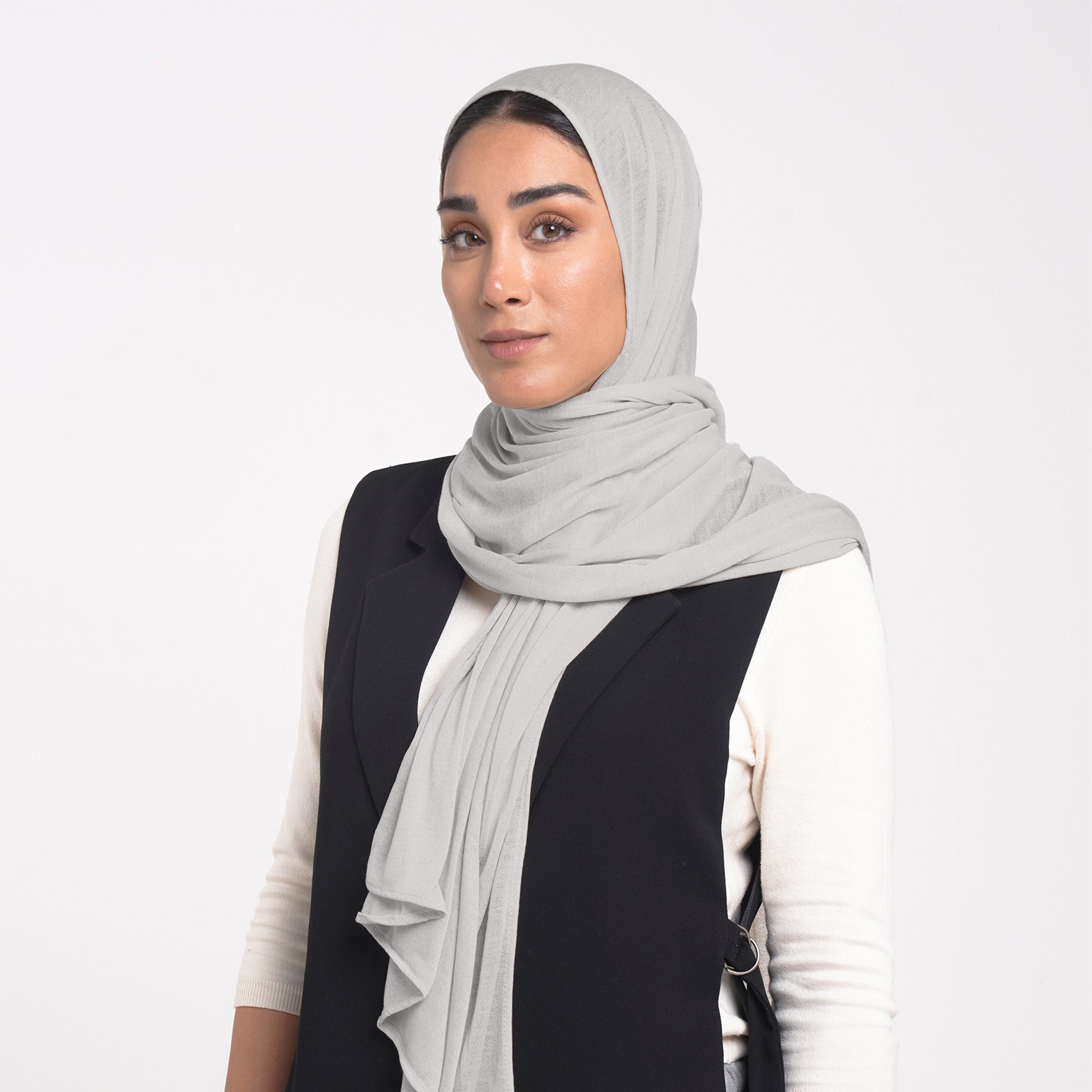Turkish Cotton Hijab - Light Ash Gray