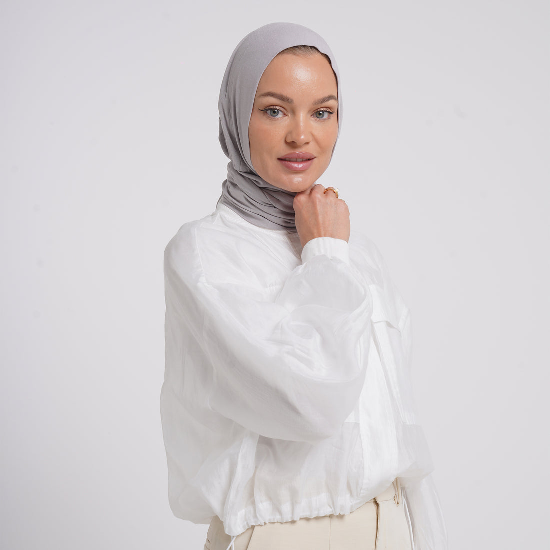 Viscose Yara Hijab - Warm Taupe Grey